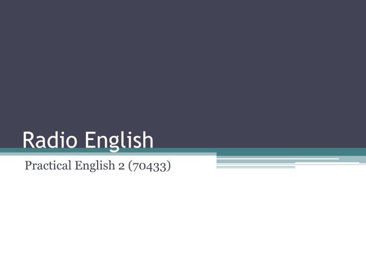 radio english