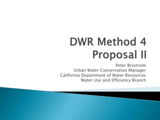 DWR Method 4 Proposal II