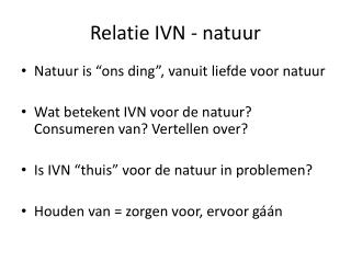 relatie ivn natuur