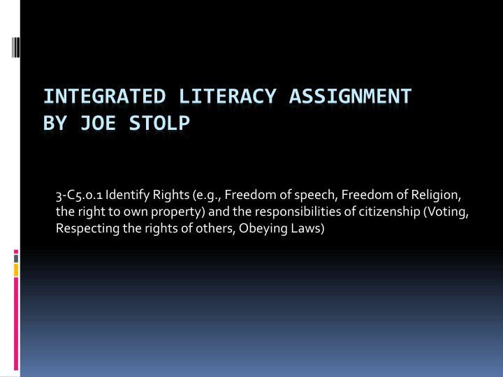 integrated literacy assignment by joe stolp
