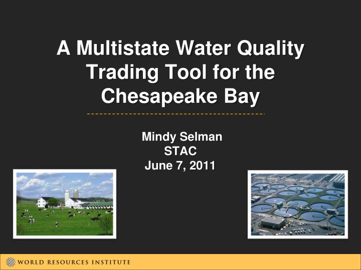 a multistate water quality trading tool for the chesapeake bay mindy selman stac june 7 2011