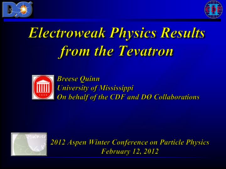 electroweak physics results from the tevatron