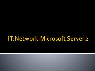 it network microsoft server 2