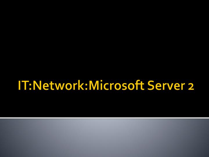 it network microsoft server 2