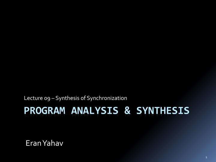 lecture 09 synthesis of synchronization
