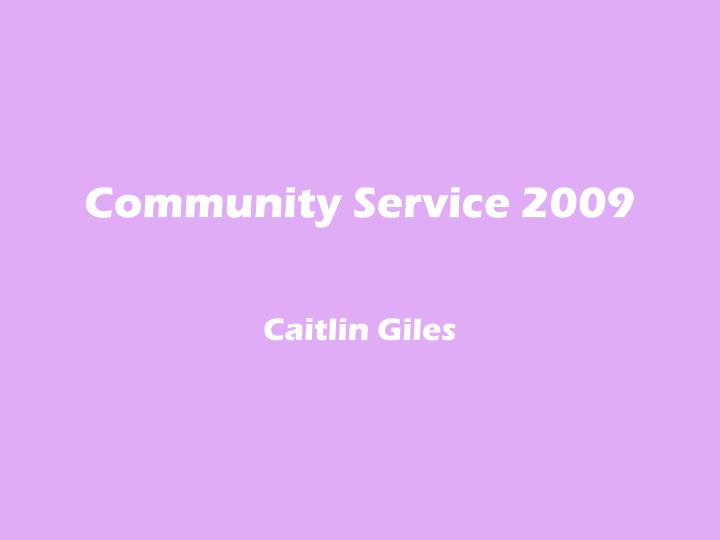 community service 2009
