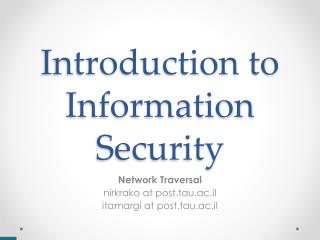 Introduction to Information Security