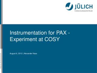 Instrumentation for PAX - Experiment at COSY