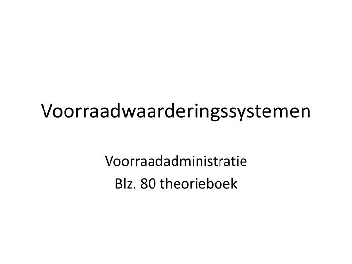 voorraadwaarderingssystemen