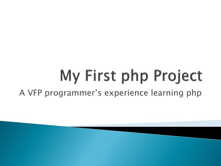 my first php project