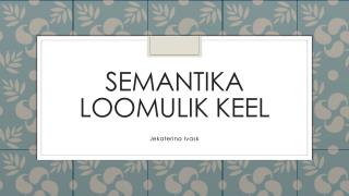 semantika loomulik keel