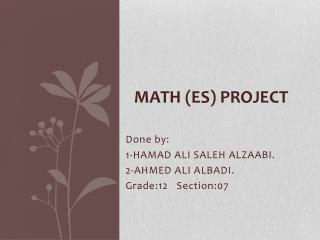 Math ( es ) project