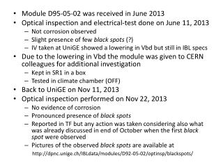 Module D95-05- 02 was received in June 2013