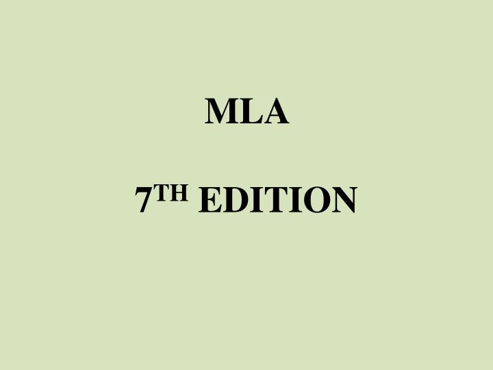 mla 7 th edition