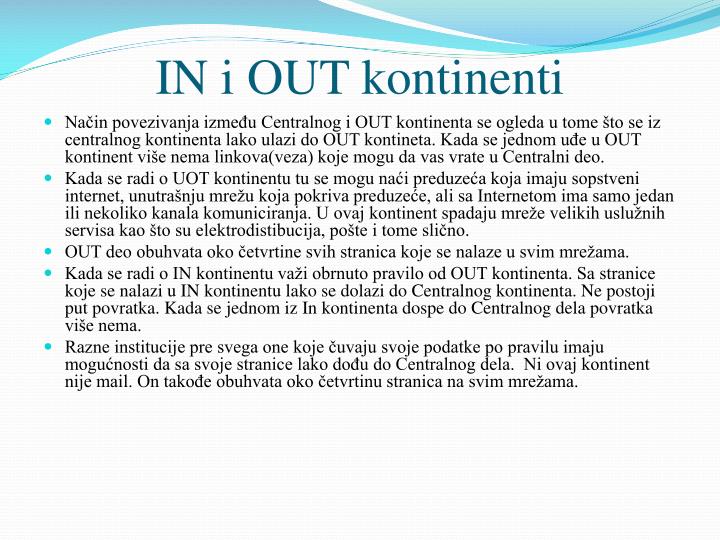 in i out kontinenti