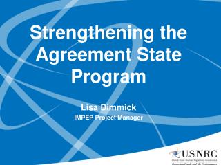 Strengthening the Agreement State Program