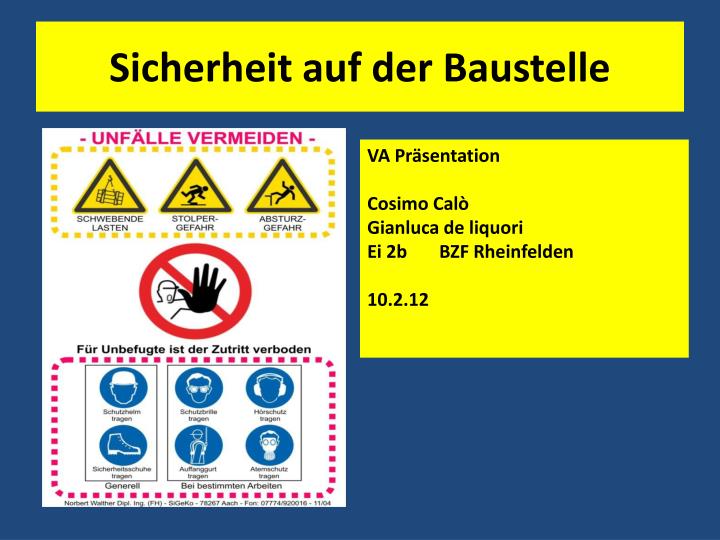 sicherheit auf der baustelle