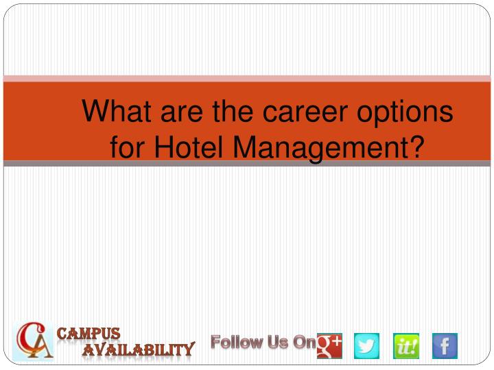 what are the career options for hotel management