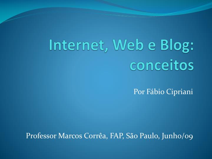 internet web e blog conceitos