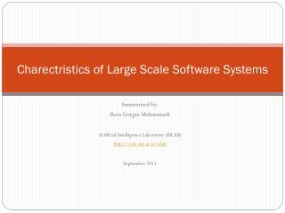 Charectristics of Large Scale Software Systems