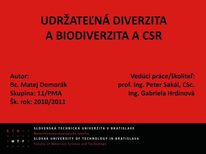 udr ate n diverzita a biodiverzita a csr