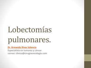 lobectom as pulmonares