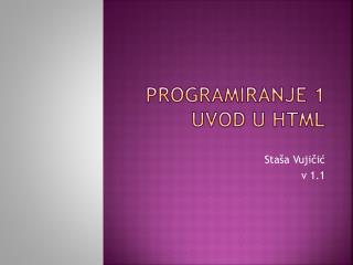 programiranje 1 uvod u html