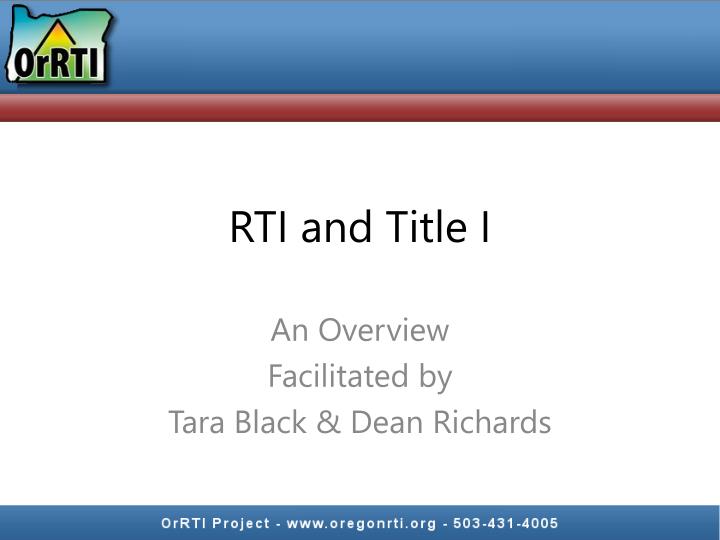 rti and title i