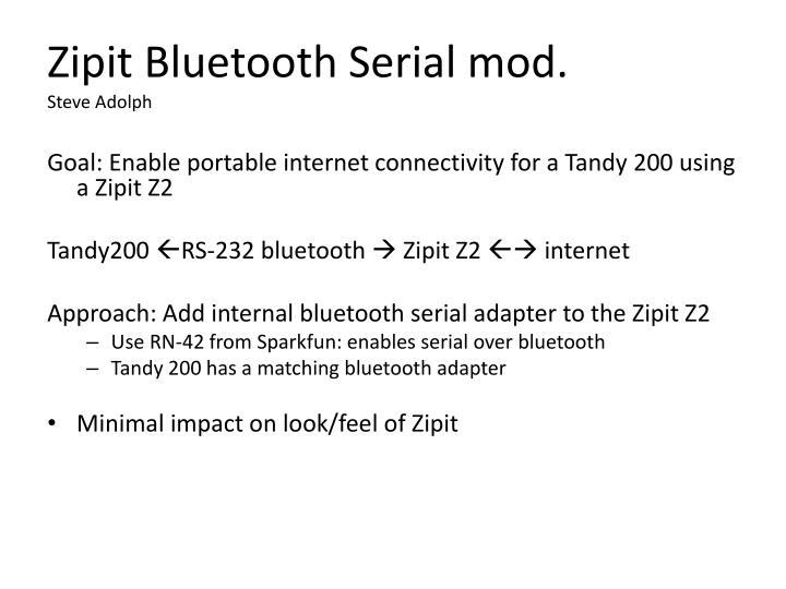 zipit bluetooth serial mod steve adolph