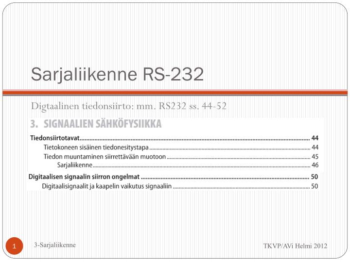 sarjaliikenne rs 232