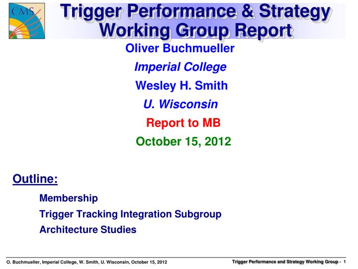 trigger performance strategy working group report