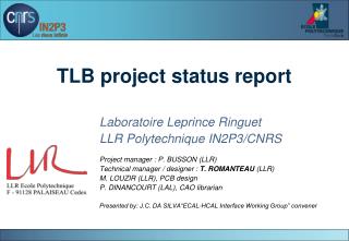 TLB project status report