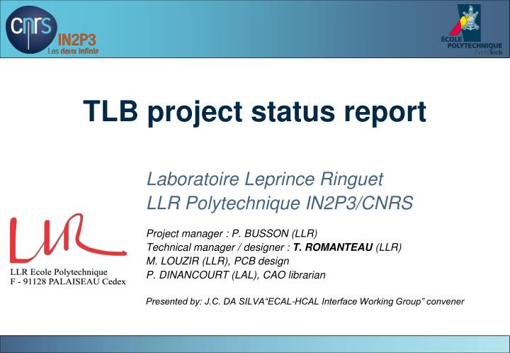 tlb project status report
