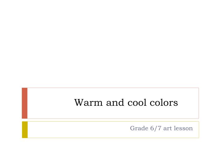 warm and cool colors
