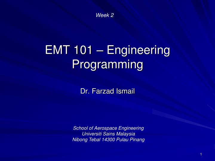 emt 101 engineering programming