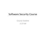 Software Security Course - slide 1