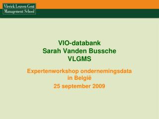 vio databank sarah vanden bussche vlgms