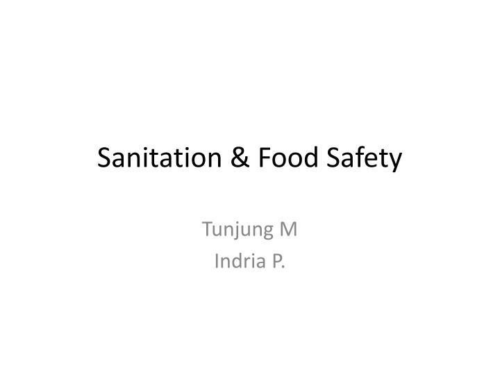 sanitation food safety
