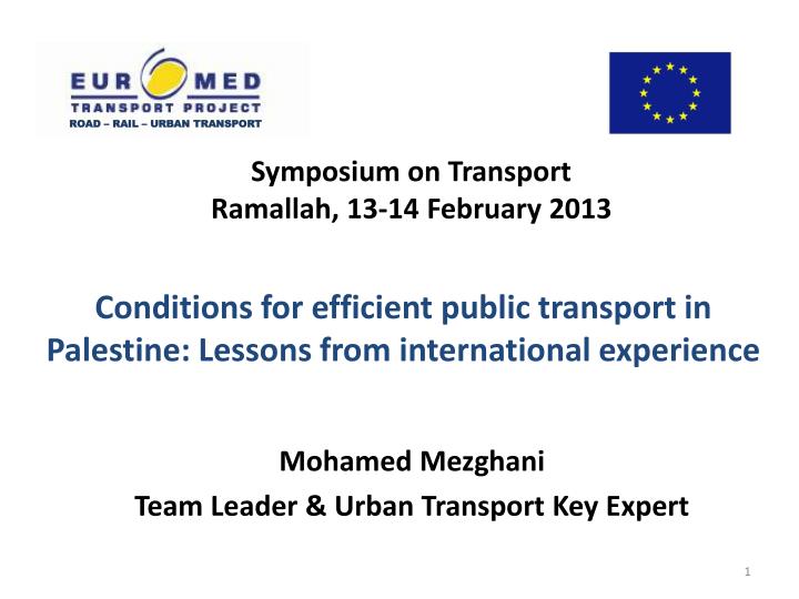 symposium on transport ramallah 13 14 february 2013