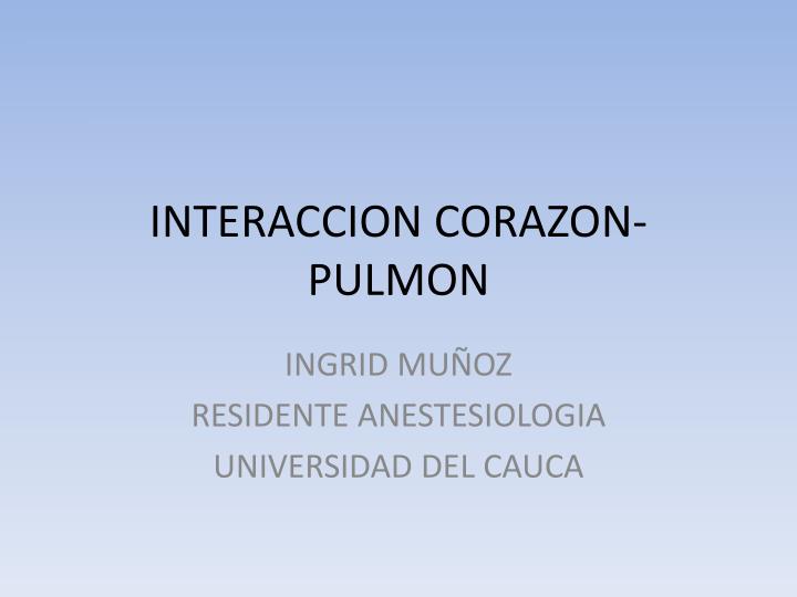 interaccion corazon pulmon