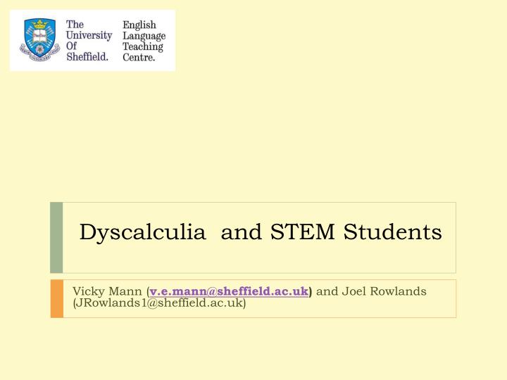 dyscalculia and stem students