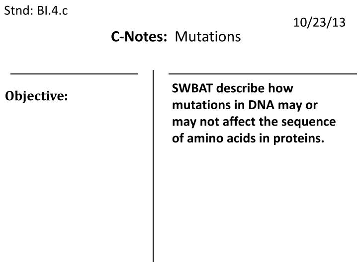 c notes mutations