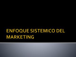 enfoque sistemico del marketing