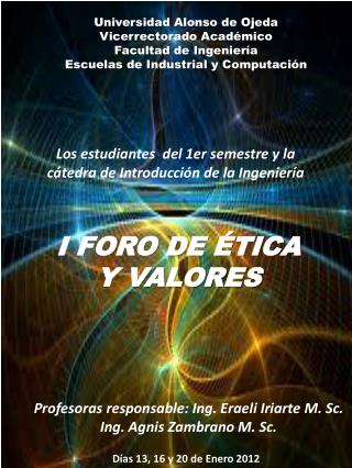 i foro de tica y valores