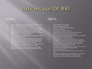 Advantage Of RRI