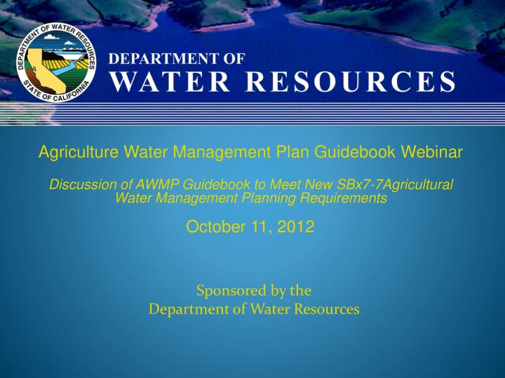 sponsored by the department of water resources
