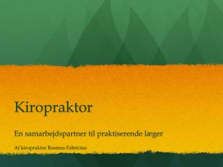 kiropraktor