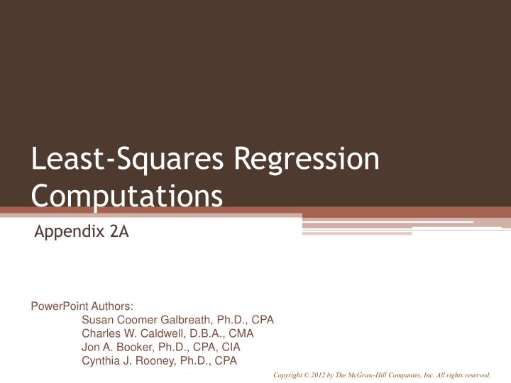 least squares regression computations