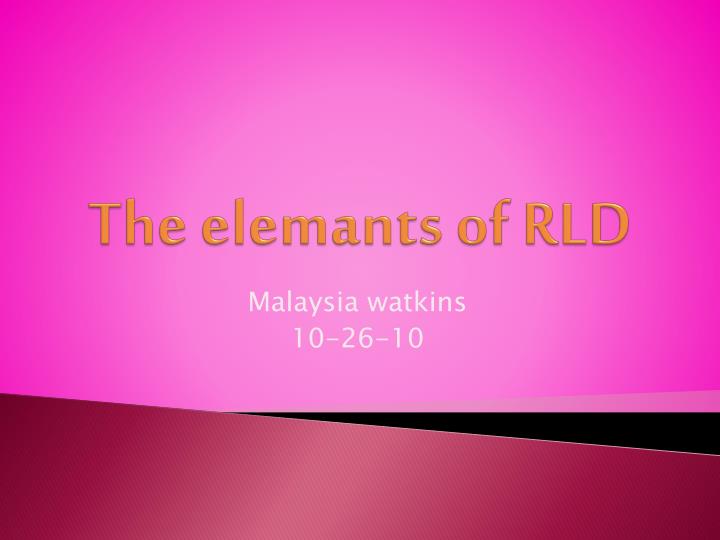 the elemants of rld