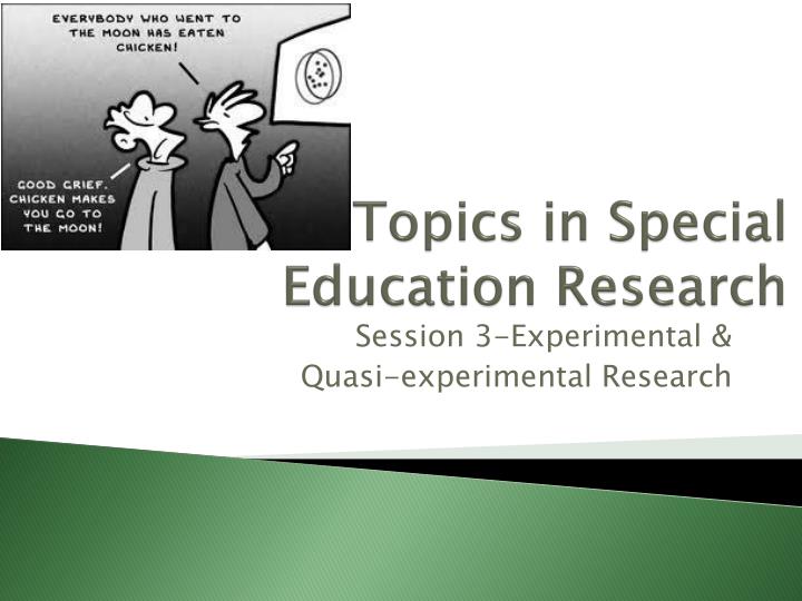 topics in special education research